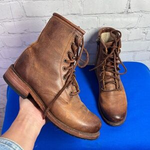 |•FREEBIRD BY STEVEN•| Manchester Brown Leather Combat Boots Size 7